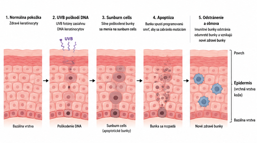 Sunburn cells po poskodeni